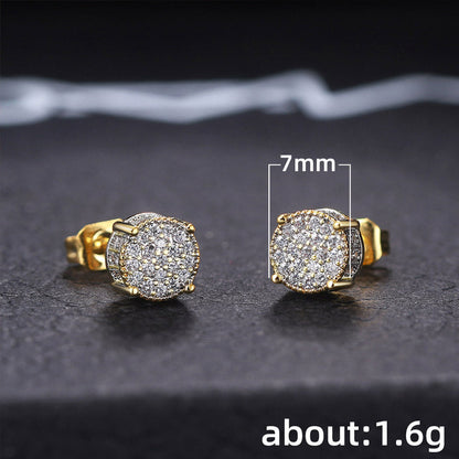 Men's Shi Diamond Hip Hop Micro Inlaid Earrings