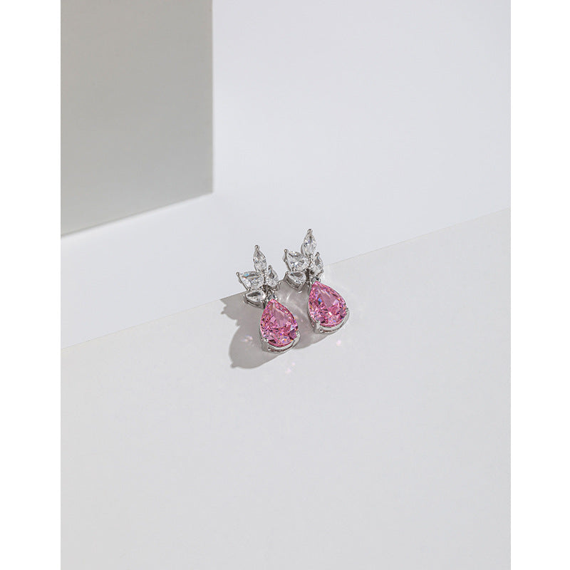 Women's Carbon Diamond Square For Niche Temperament Ice Earrings