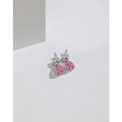 Women's Carbon Diamond Square For Niche Temperament Ice Earrings