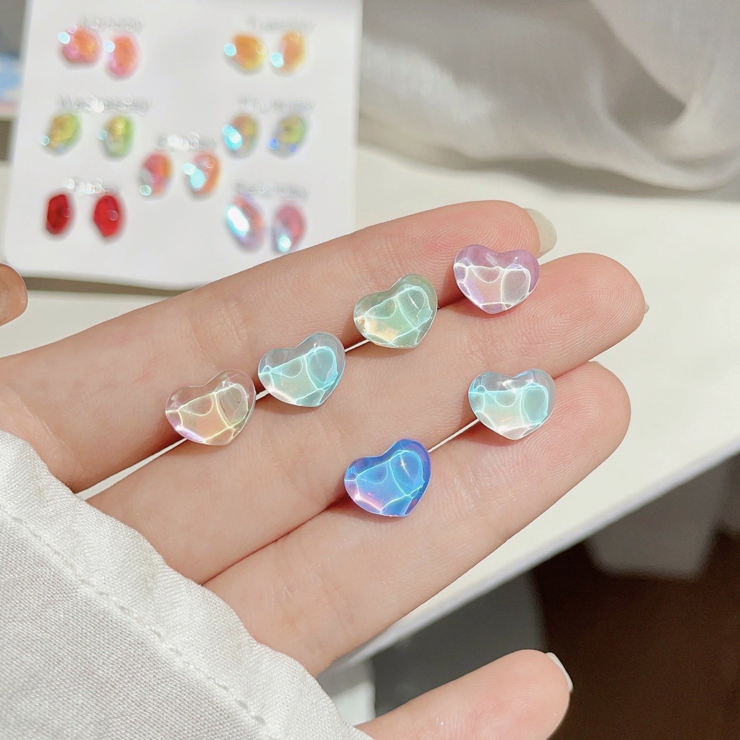 Style Colorful Small Stone Female Sweet Earrings