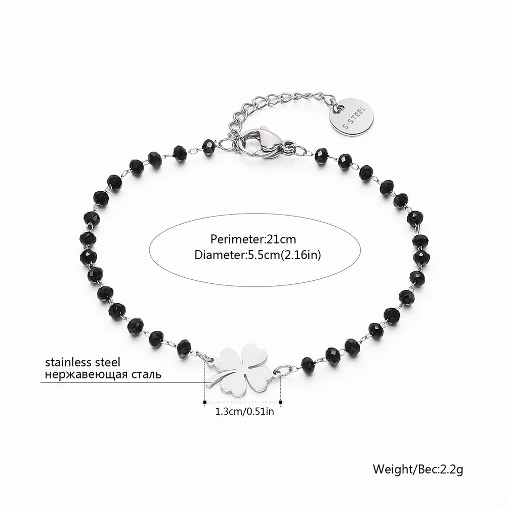 Steel Ornament Clover Female Simple Couple Bracelets