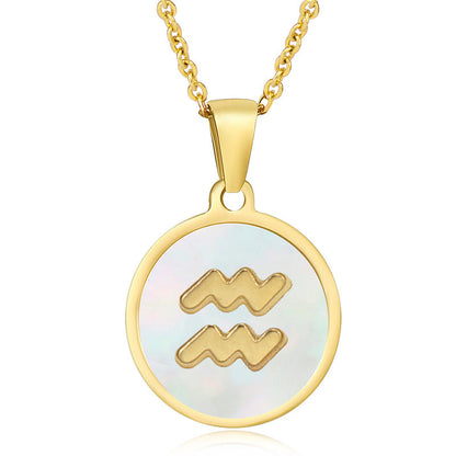 Shell Twee Constellations Stainless Constellation Pendant Necklaces