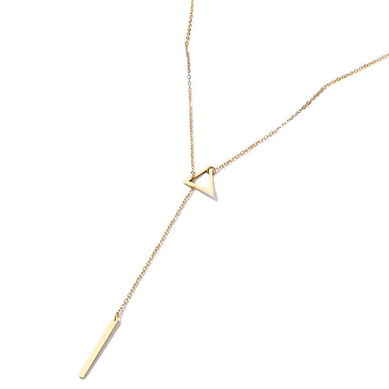 Women's Triangle Pendant Versatile Design Long Sweater Necklaces