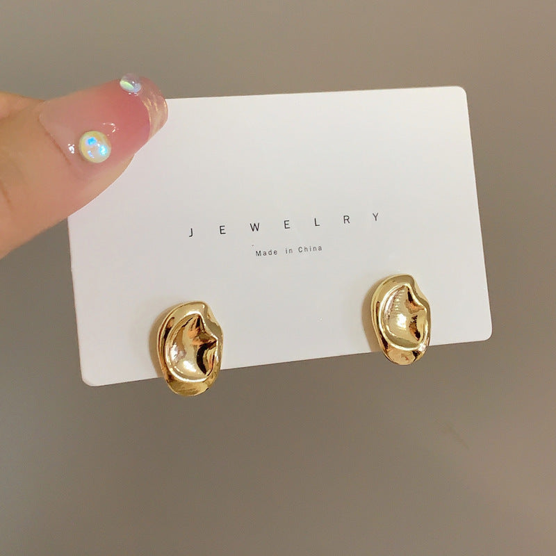 Women's Sier Needle Metallic Irregular Geometric Ear Earrings