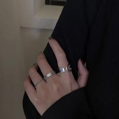 Retro Style Niche Personality Adjustable Simple Rings