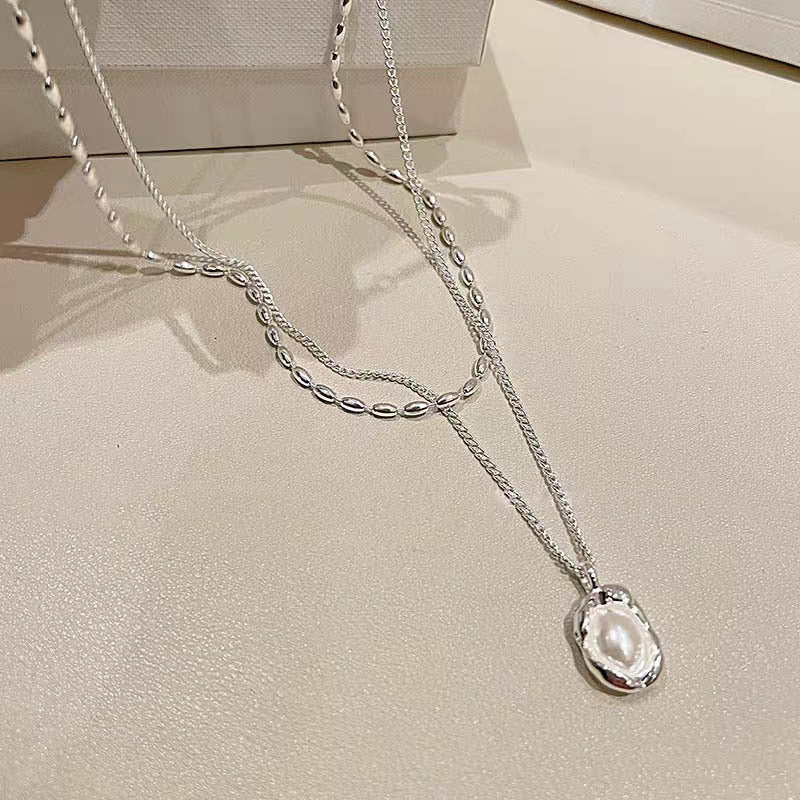 Women's Irregular Pearl Fashionable Korean Clavicle Chain Necklaces