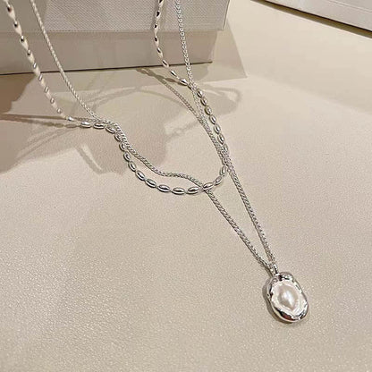 Women's Irregular Pearl Fashionable Korean Clavicle Chain Necklaces