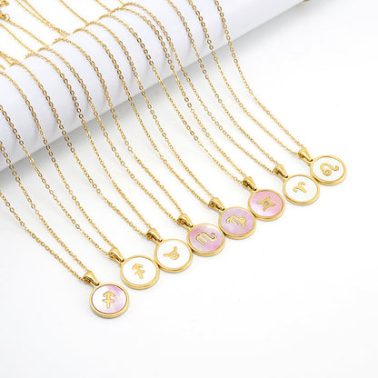 Shell Twee Constellations Stainless Constellation Pendant Necklaces