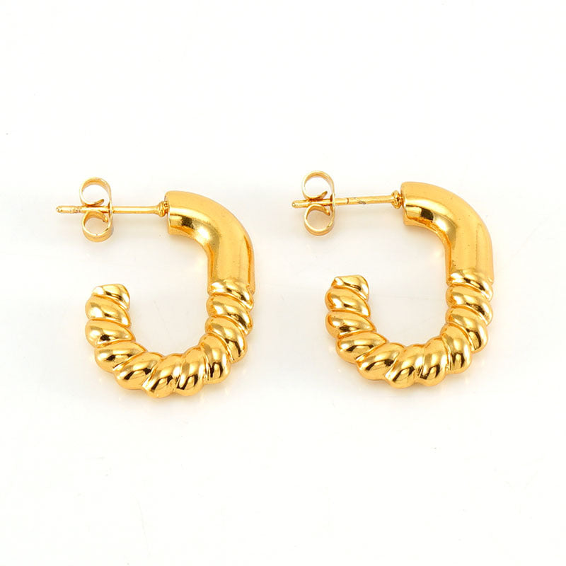 Stainless Steel Gold-plated Retro Personalized High-grade Earrings