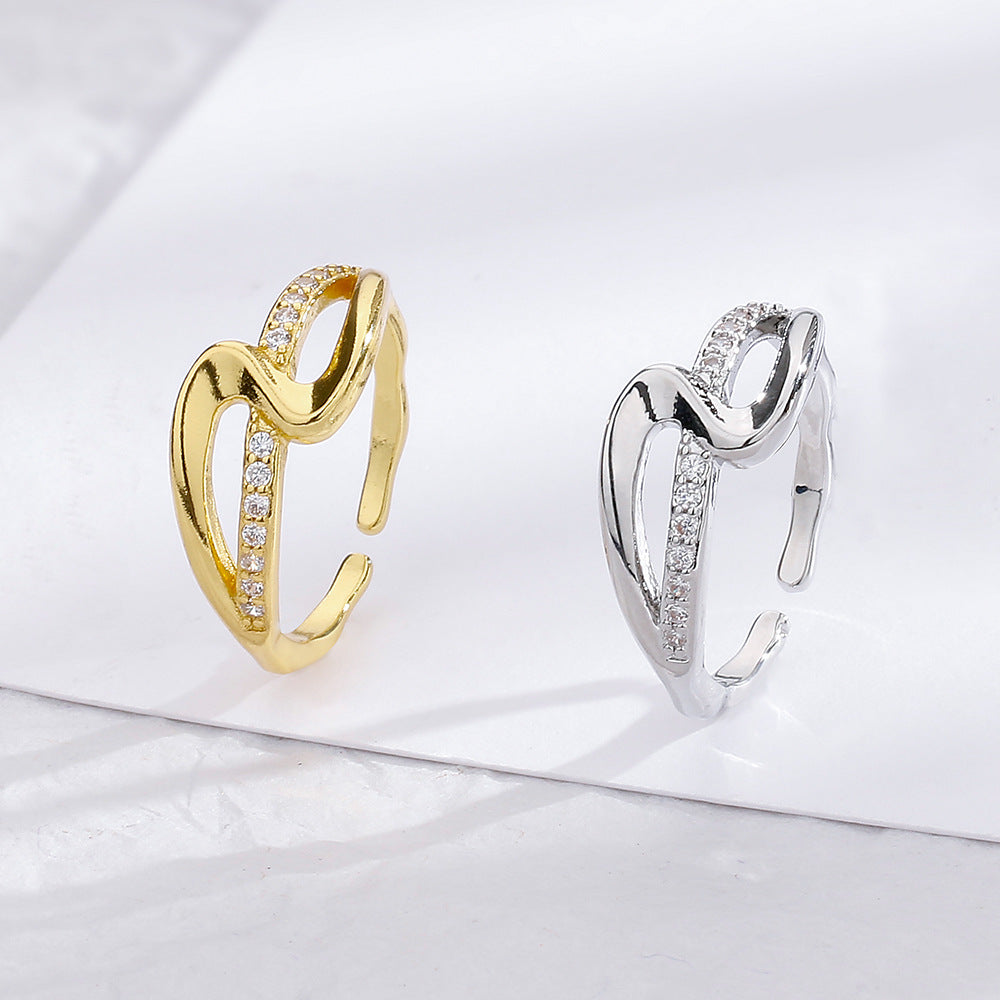 Light Luxury High-grade Cross Geometric Girlfriends Rings