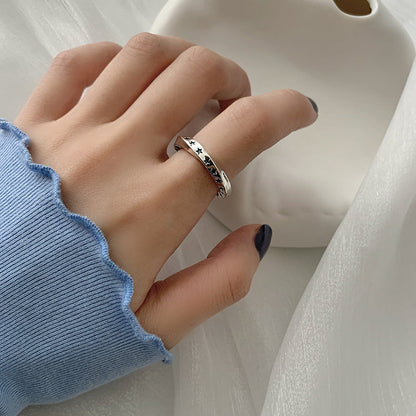 Women's Fashion Starry Star Open Hip Hop Rings