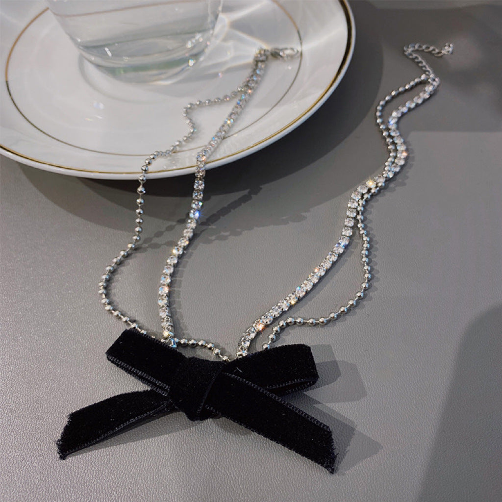 Women's Pure Desire Style Veet Bow Ornament Necklaces