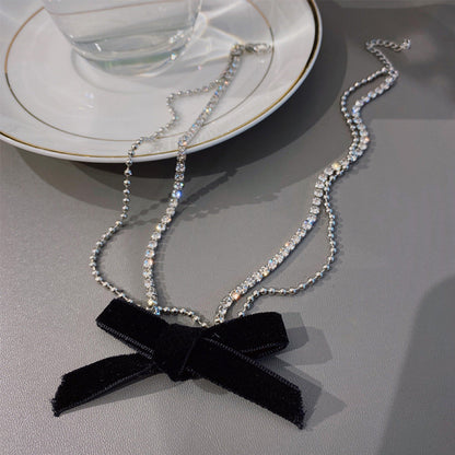 Women's Pure Desire Style Veet Bow Ornament Necklaces