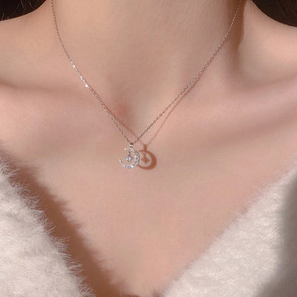 Women's Steel Fashion Temperament Design Clavicle Chain Moon Necklaces