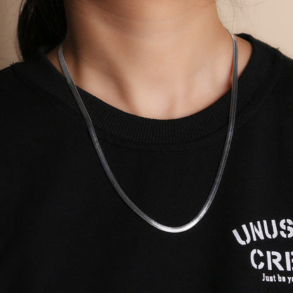 Men's Wide Snake Bone Chain Titanium Steel Necklaces