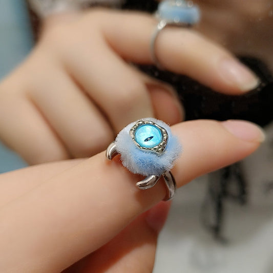 Eyes Little Monster Female Eccentric Personality Rings