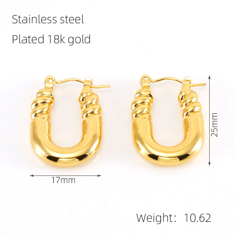 Stainless Steel Gold-plated Retro Personalized High-grade Earrings