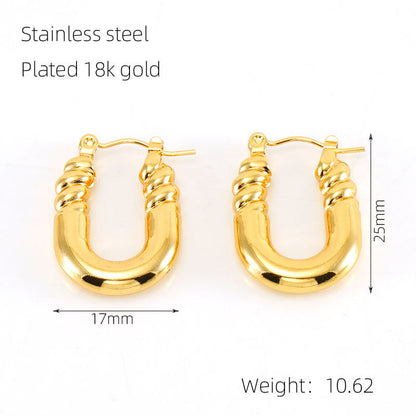 Stainless Steel Gold-plated Retro Personalized High-grade Earrings