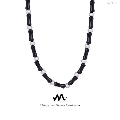 Women's Affordable Luxury High-grade Natural Stone Black Agate Handmade Necklaces