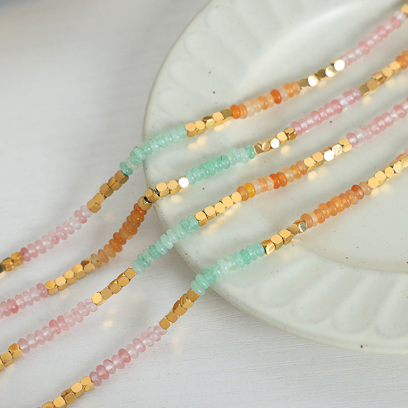 Design Color Ite Crystal Stone Abacus Necklaces