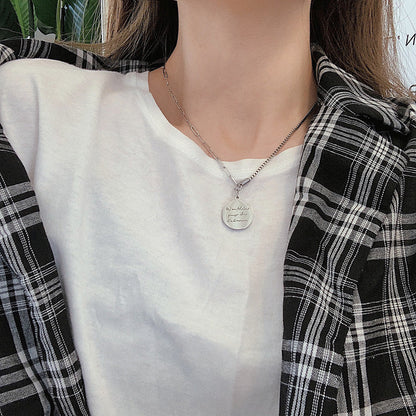 Women's Round Letter Stainless Steel Hip Hop Simple Personalized Chain Necklaces