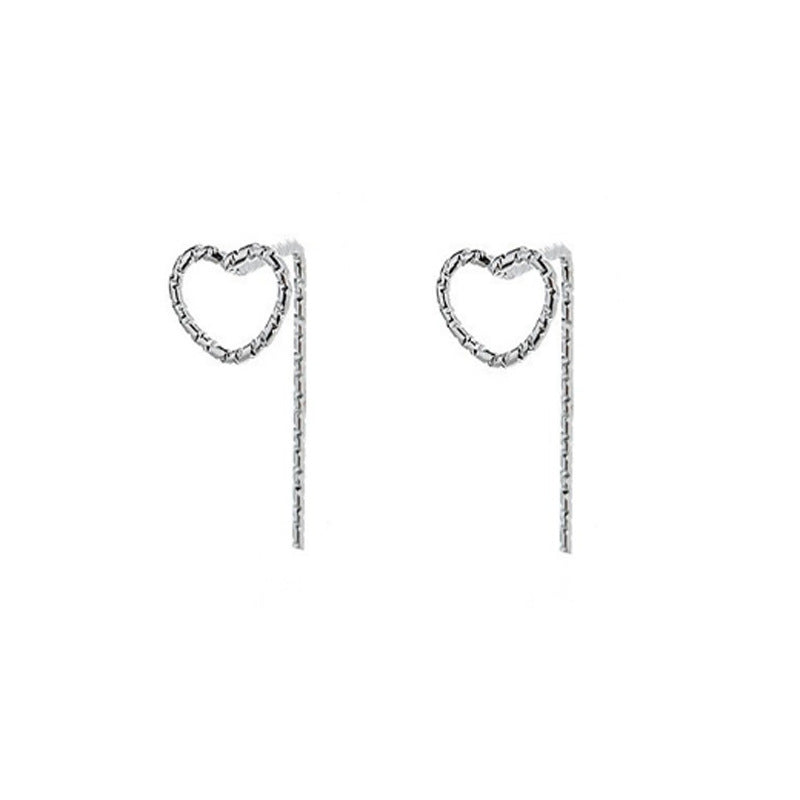 Compact Heart-shaped Eardrops Female Korean Fashion Earrings
