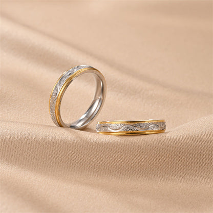 Popular Titanium Steel Couple Female Colorfast Korean Simple Rings
