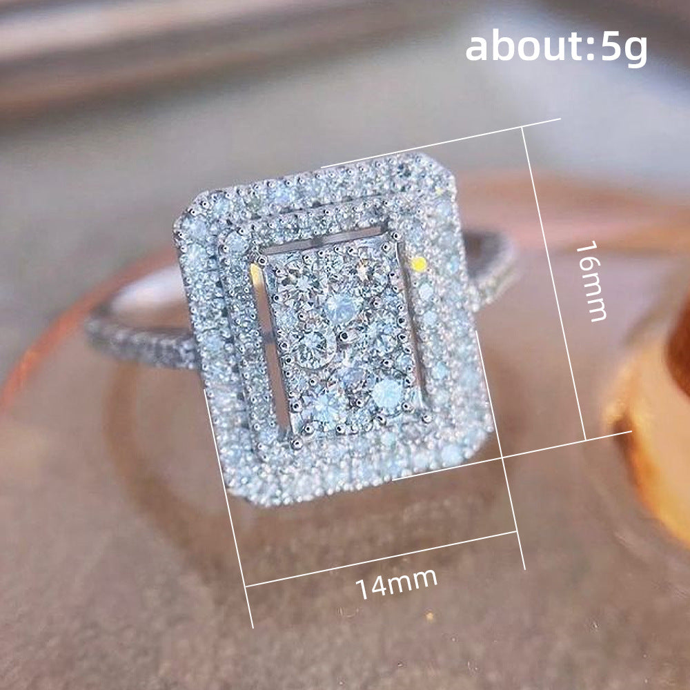 High Sense Light Luxury Temperament Full Diamond Rings