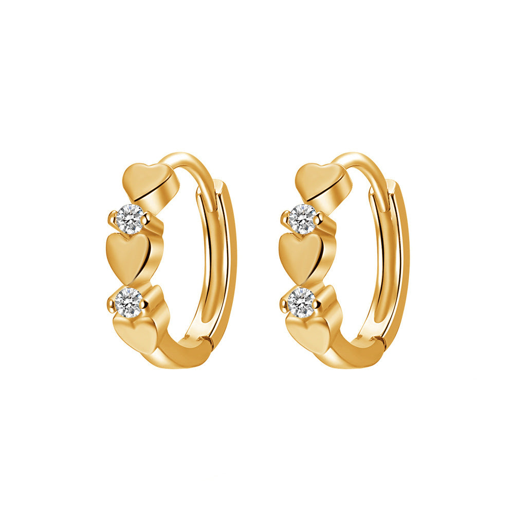 Fashion Temperamental Minority Design Stitching Love Heart Earrings