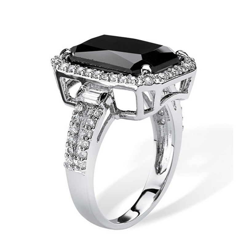 Men's Innovative Shi Accessories Black Zircon Rings