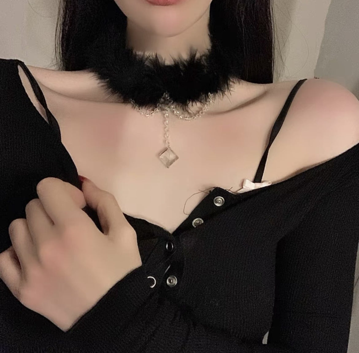 Lace Bow Bell Female Neck Collar Accessories Band Necklaces