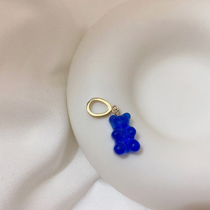 Transparent Bear Metal Smiley Pendant Female Necklaces