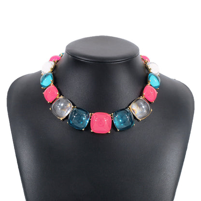 Fashion Jelly Female Boho Geometric And Necklaces