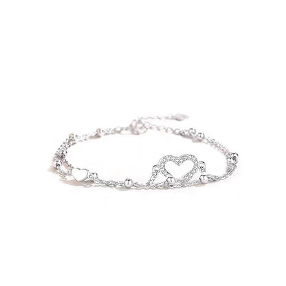 Style Double Layers Loving Heart Wild Heart-shaped Simple Graceful Bracelets