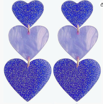 Women's Valentine's Day Acrylic Love Heart Niche Earrings