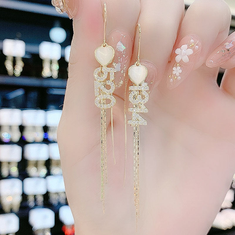 Women's Red Love Heart Trendy Hanging Super Earrings