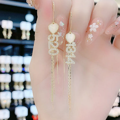 Women's Red Love Heart Trendy Hanging Super Earrings