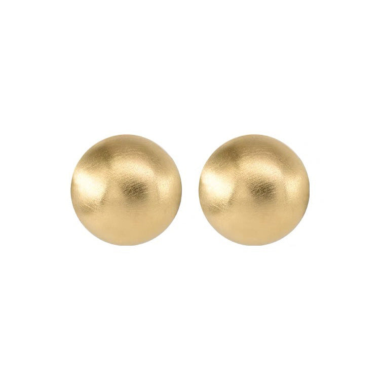 Women's Round Brushed Metal For Retro Personality And Earrings