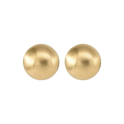 Women's Round Brushed Metal For Retro Personality And Earrings