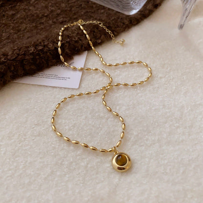 Women's Series Tigereye Butterfly Chinese Retro Beaded Sweater Necklaces