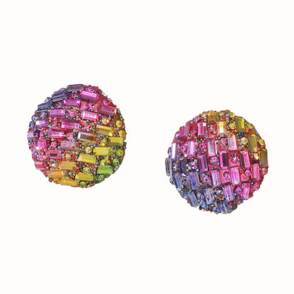 Women's Full Diamond Rainbow Color Evening Dress Accessories Earrings