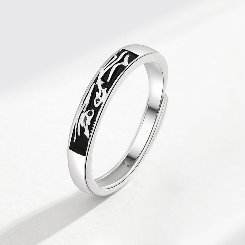 Women's & Men's And Fish Couple One Pair Niche Open-end Personality Rings