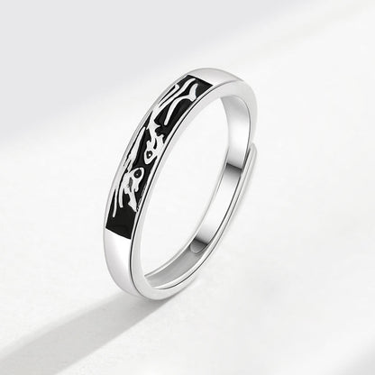 Women's & Men's And Fish Couple One Pair Niche Open-end Personality Rings