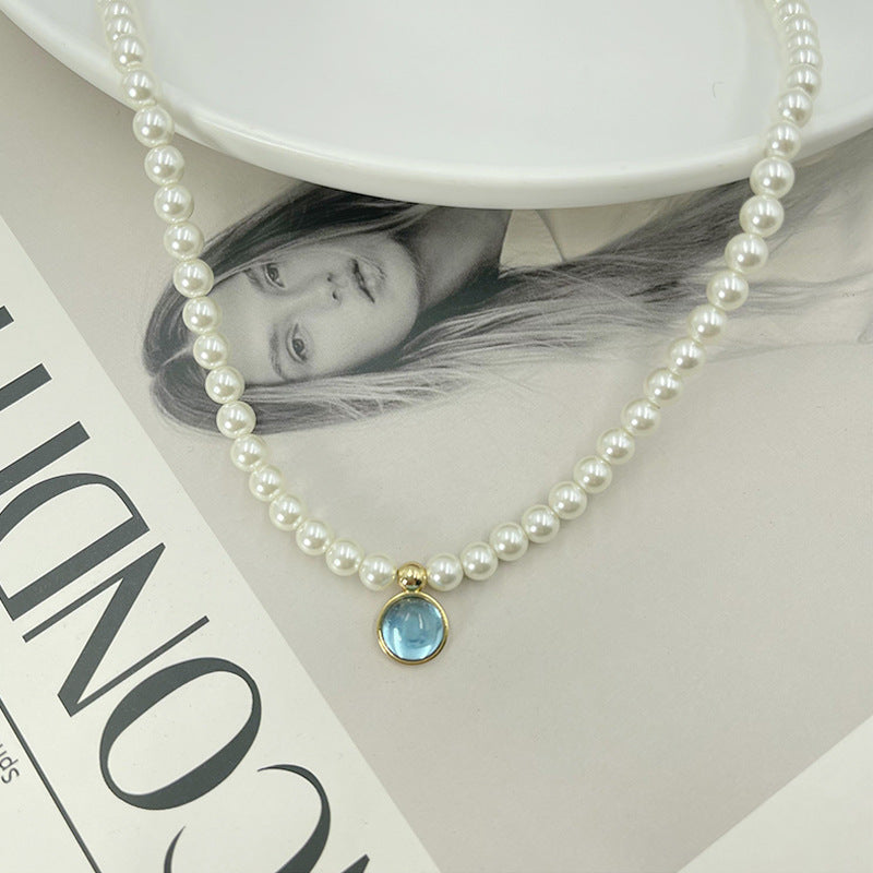Women's Design Clavicle Chain Birthstone Lucky Stone Necklaces