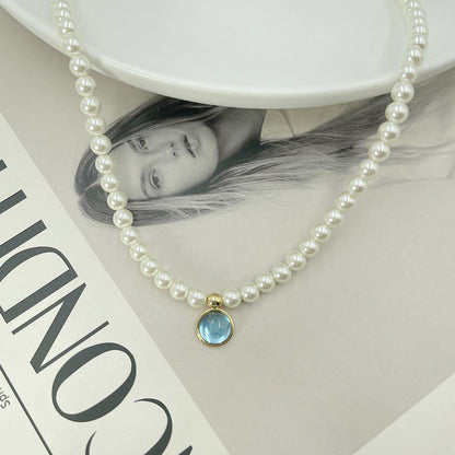 Women's Design Clavicle Chain Birthstone Lucky Stone Necklaces