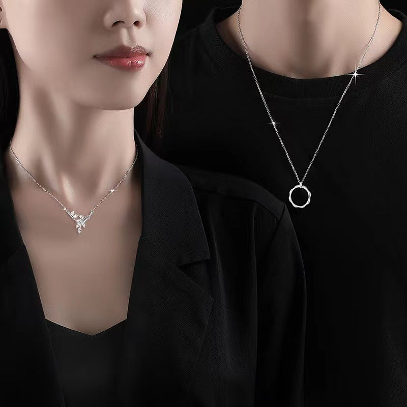 Women's & Men's Couple And One Pair Light Luxury Necklaces