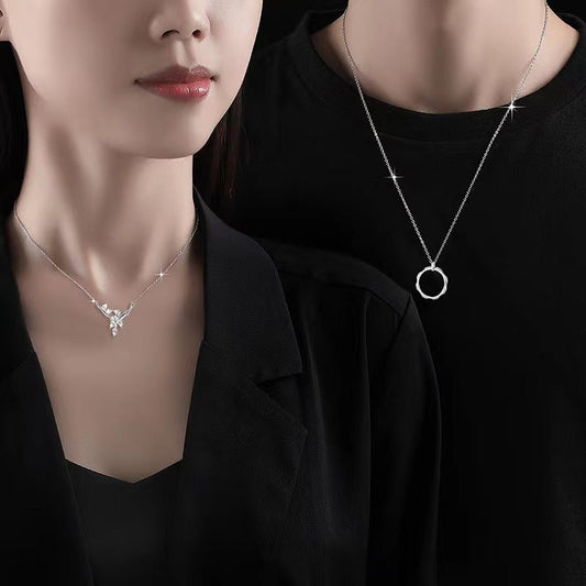 Women's & Men's Couple And One Pair Light Luxury Necklaces