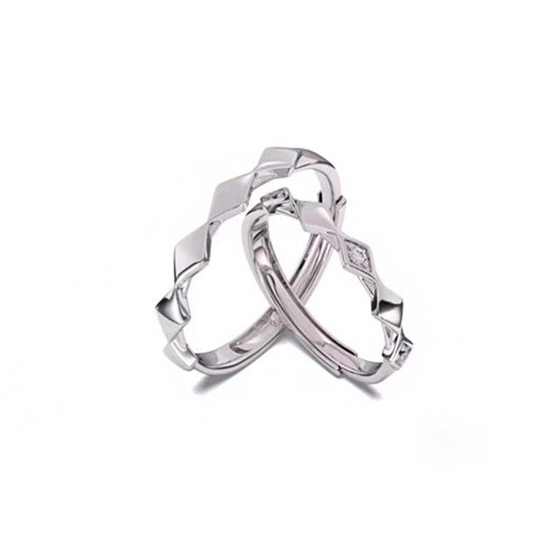 Love Couple Sterling Sier Pair Of Niche Minimalism Personality Rings