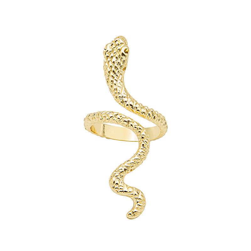 Collection Snake-shaped Animal Open Geometric Retro Rings