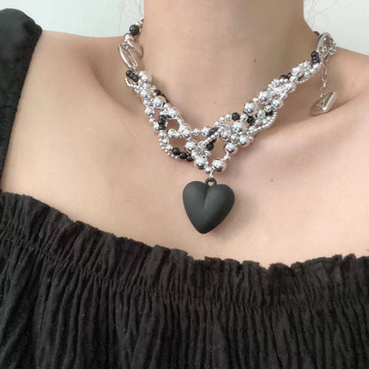 Women's Love Beaded Classic Style Hip Hop Cold Necklaces